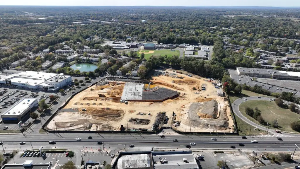 A large construction site with lots of dirt.