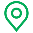 Green location pin icon on a white background.