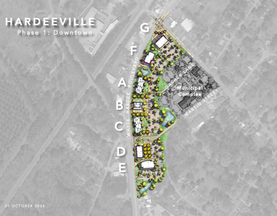 A map of the city of deeville.