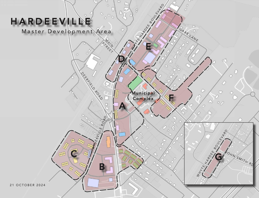 A map of the roseville area shows all the buildings.
