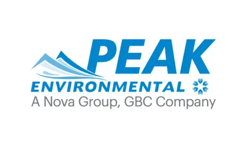 A logo of peak environmental group, gbc company.