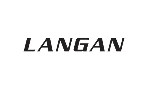 A black and white image of the langan logo.