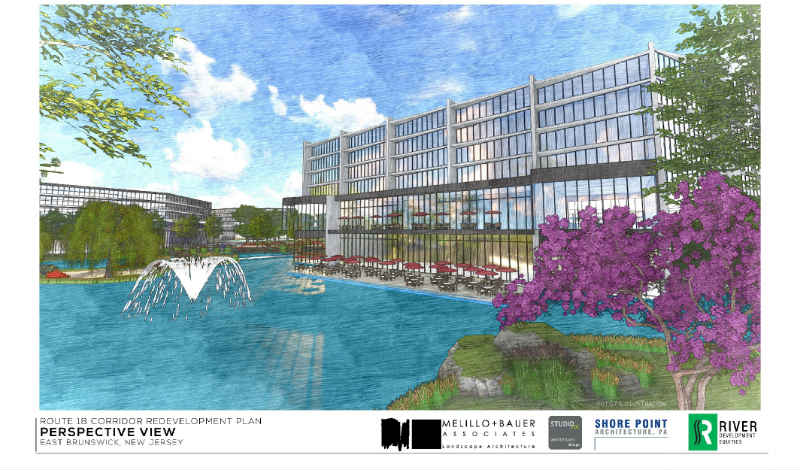 Hotel-Tech-Center-crop A rendering of the hotel with water fountains.
